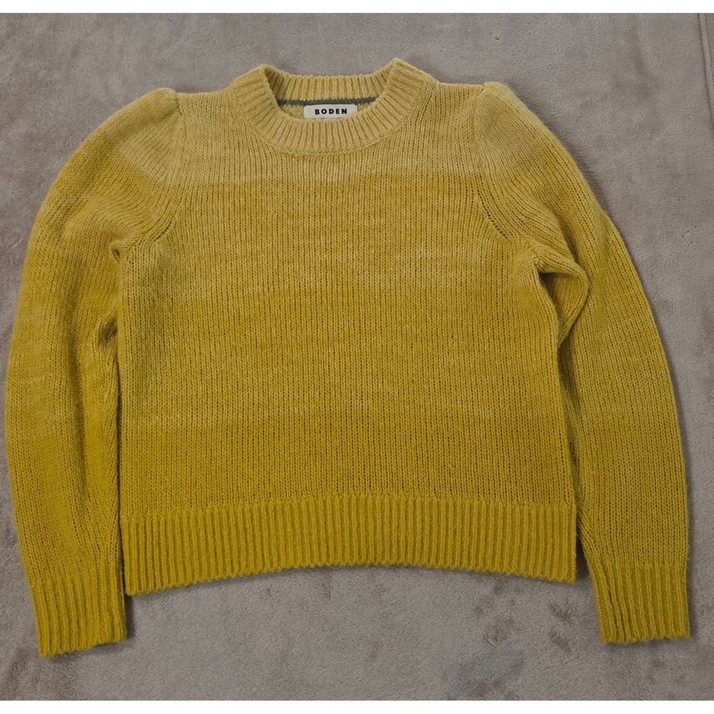 BODEN Fluffy Jumper Sweater Women's S Yellow Acrylic Wool Blend Knit L/S GOOD